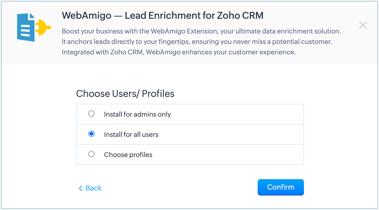 Choose users or profiles
