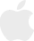 Logotipo de Apple en color blanco sobre fondo transparente, ideal para representar productos Apple en Pereira, Colombia.